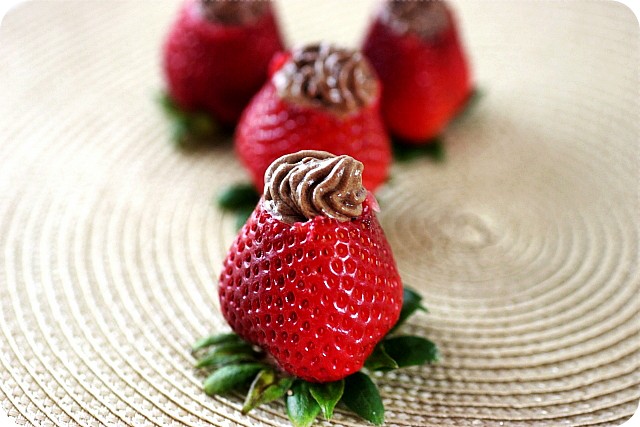 Chocolate Mousse Stuffed Strawberries {mind-over-batter.com}
