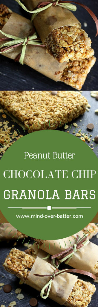 Super simple no bake Peanut Butter Chocolate Chip Granola Bars! Get your health-ish on! www.mind-over-batter.com