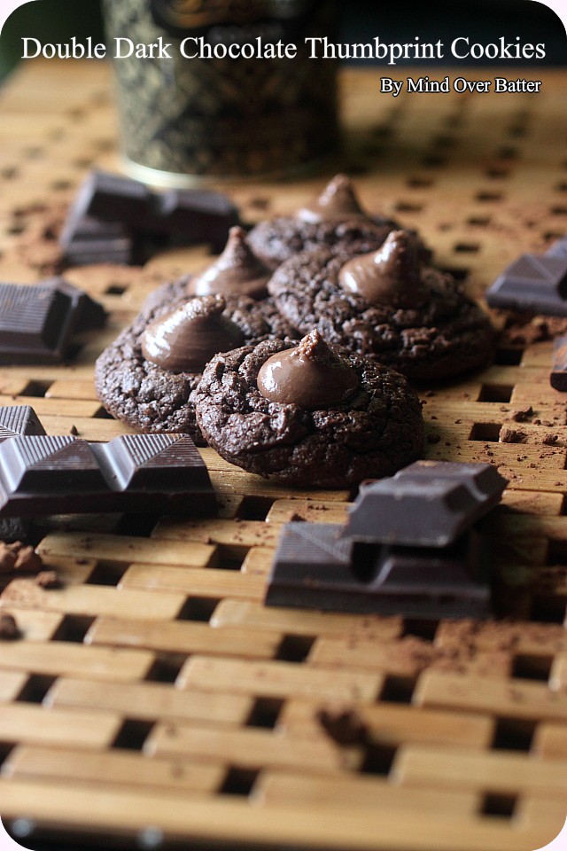 Double dark chocolate thumbprint cookies10E