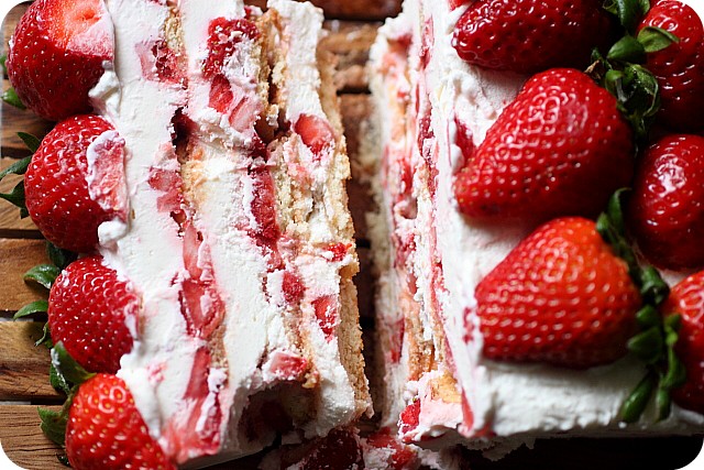 Strawberries & Cream Icebox Cake {Mind Over Batter}