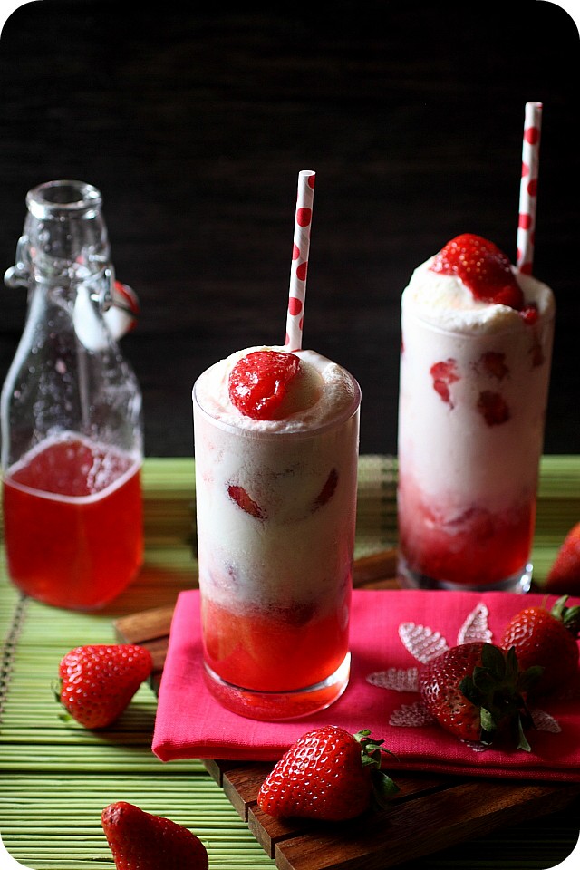 Strawberry Vodka Float {mind-over-batter.com}