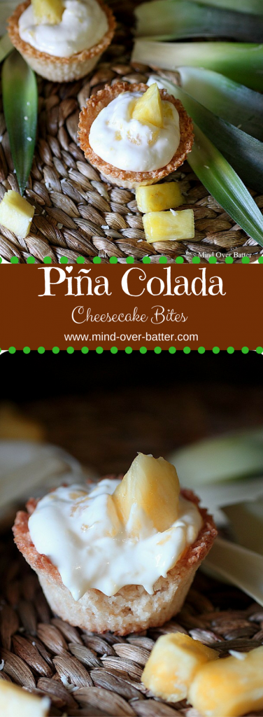 Half-Baked Piña Colada Cheesecake Bites