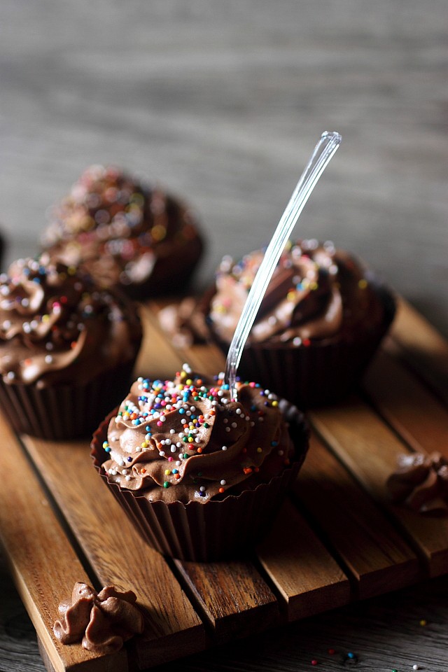 Double Chocolate Mousse Cups {mind-over-batter.com}