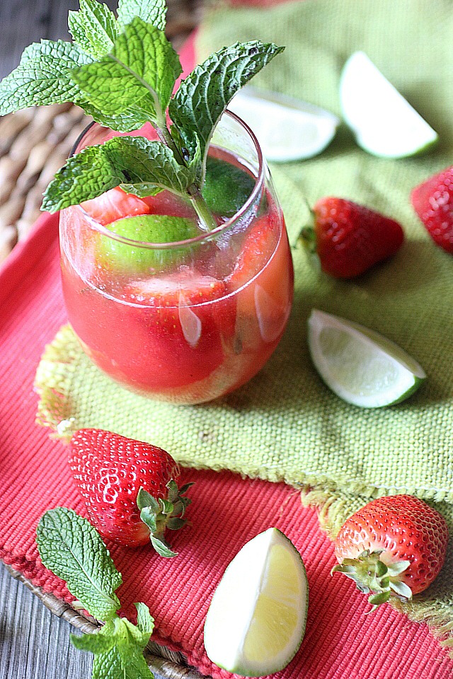 Strawberry Agua Fresca Rum Cocktail {mind-over-batter.com}