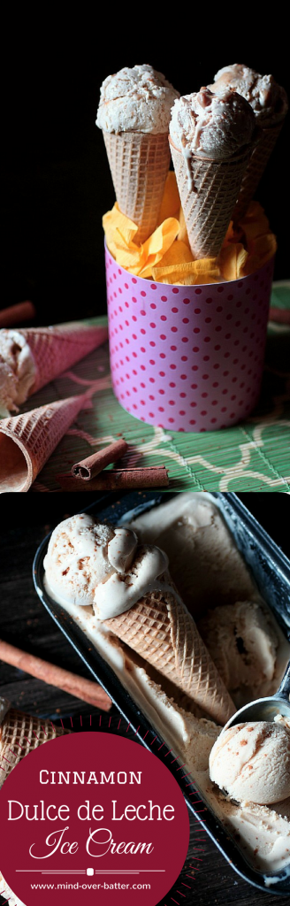Cinnamon Ice Cream with Dulce de Leche Swirl -- www.mind-over-batter.com