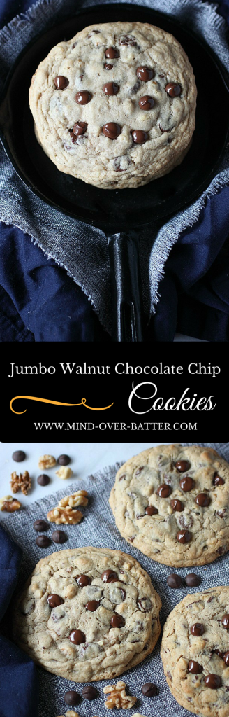 Jumbo Walnut Chocolate Chip Cookies -- www.mind-over-batter.com