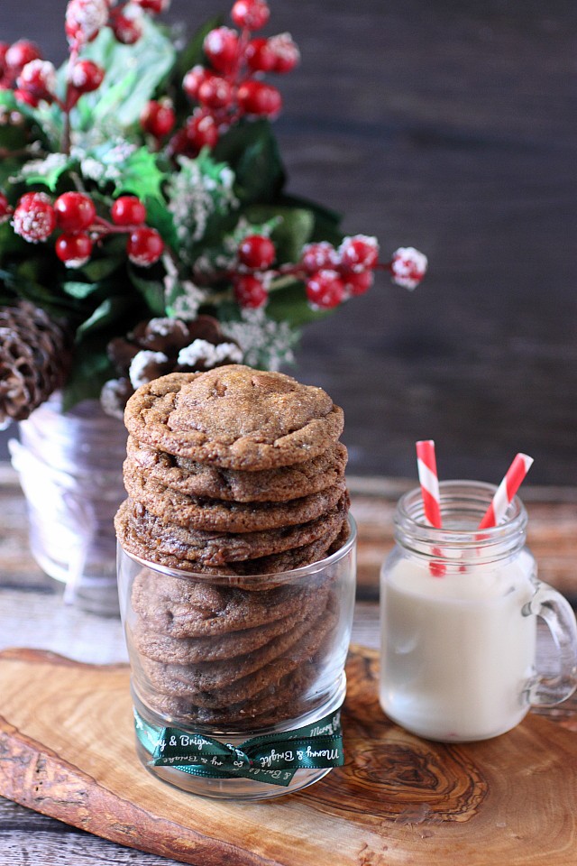 Chewy Chocolate Gingerbread Cookies {mind-over-batter.com}