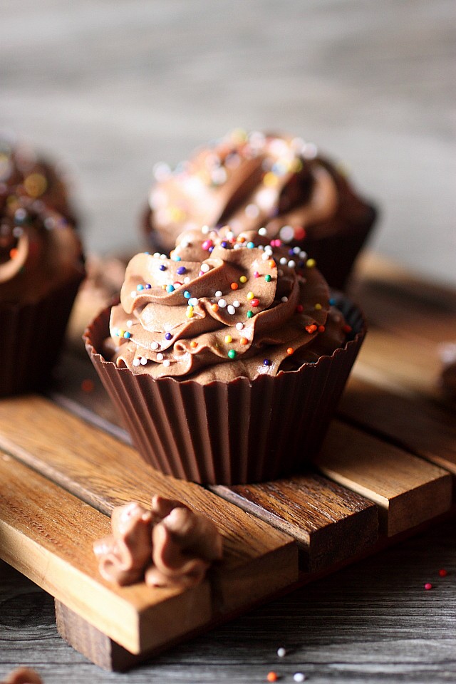Double Chocolate Mousse Cups {mind-over-batter.com}