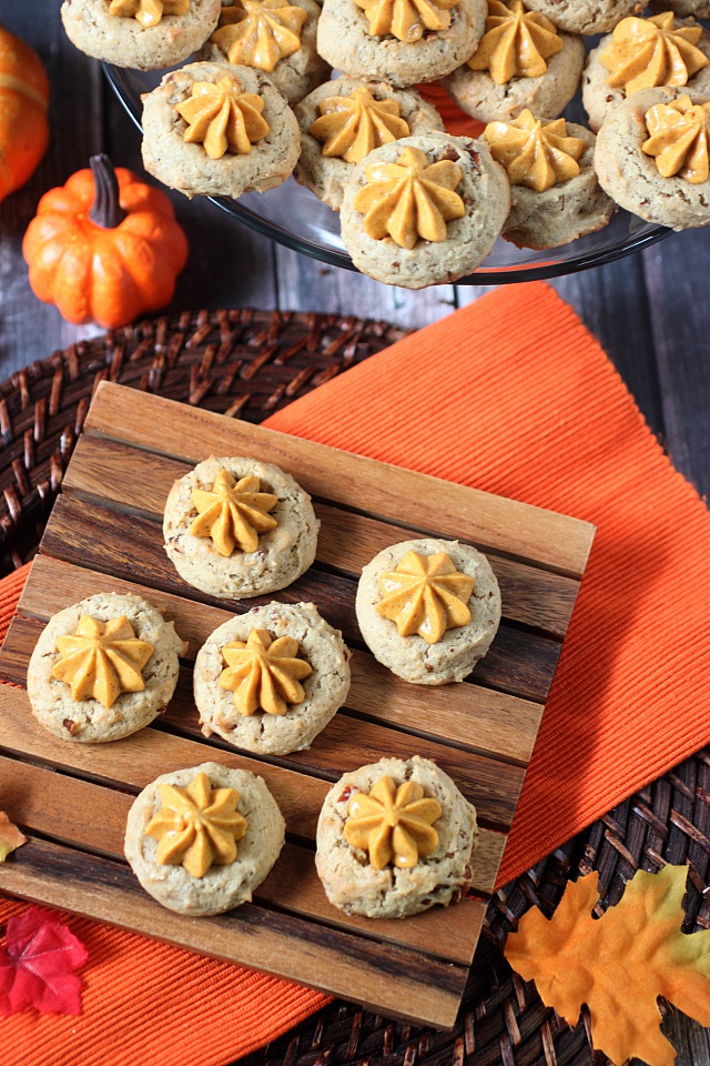Pumpkin Pie Thumbprint Cookies {mind-over-batter.com}