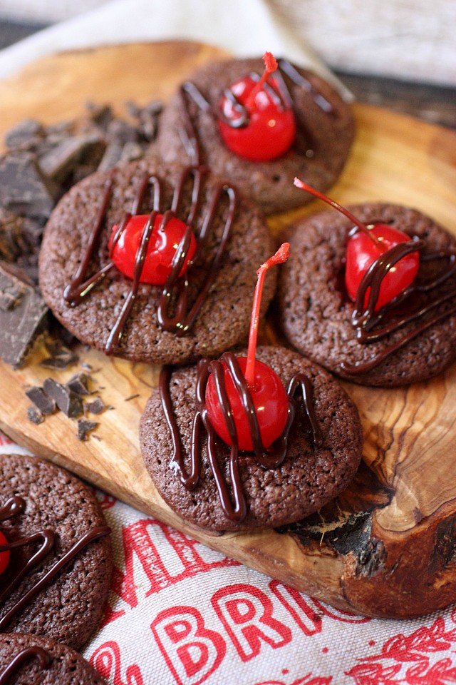 Chocolate Covered Cherry Cookies {mind-over-batter.com}