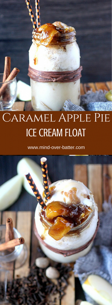 Caramel Apple Pie Ice Cream Float -- www.mind-over-batter.com