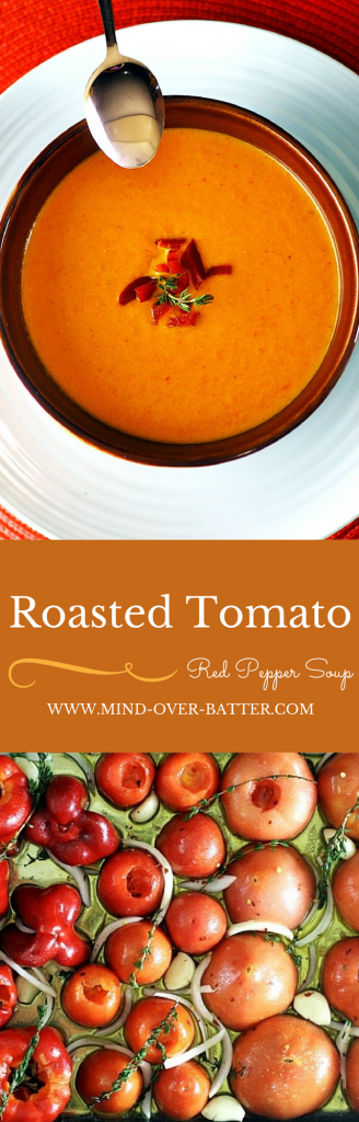 Roasted Tomato And Red Pepper Soup -- www.mind-over-batter.com