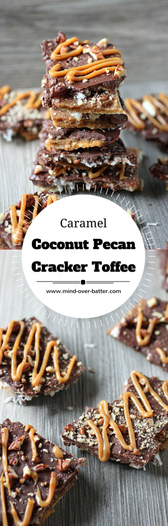 Caramel Coconut Pecan Cracker Toffee -- www.mind-over-batter.com