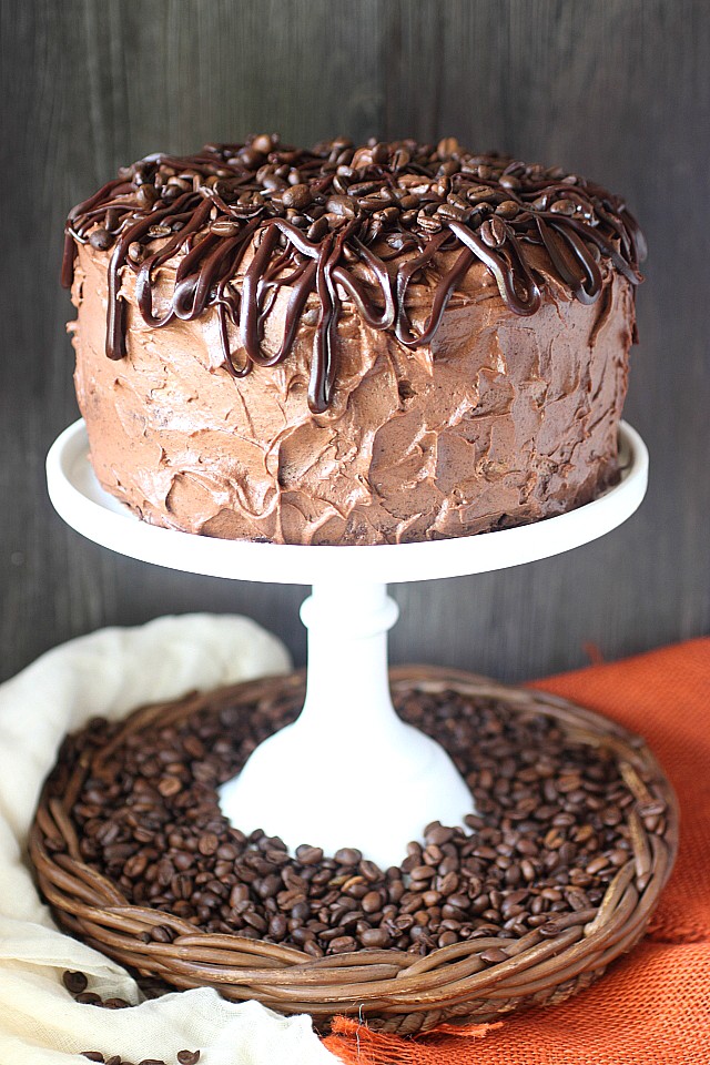 Espresso Chocolate Mousse Layer Cake -- www.mind-over-batter.com