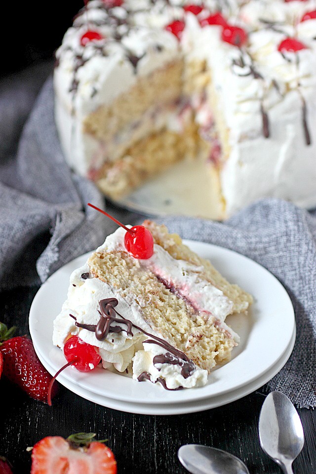 Banana Split Tres Leches Cake - www.mind-over-batter.com