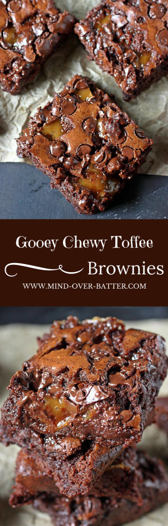 Gooey Chewy Toffee Brownies -- mind-over-batter.com