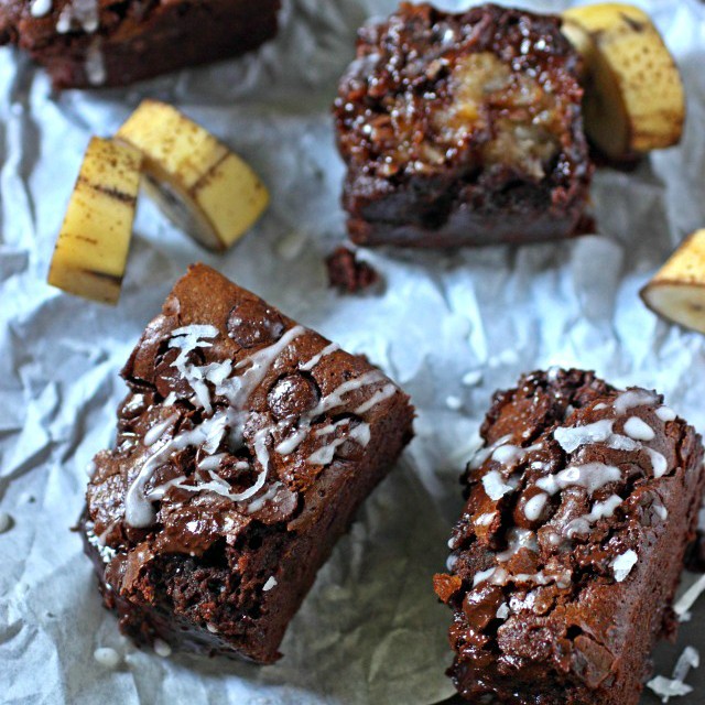 Gooey Banana Coconut Brownies Mind Over Batter
